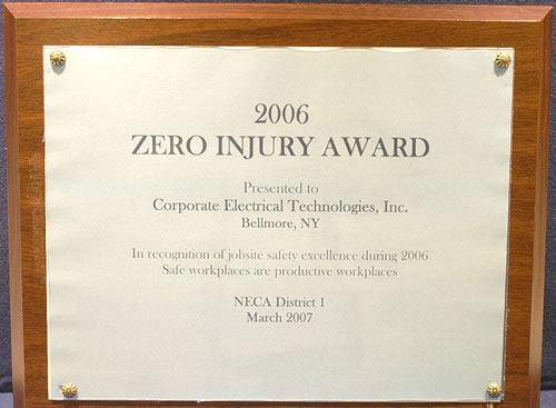 2006 NECA Zero Injury Award